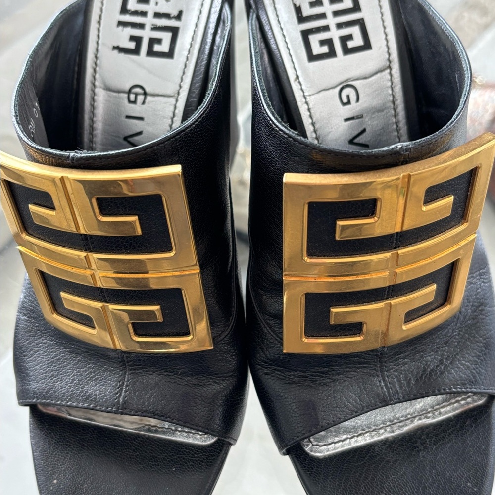 Givenchy Black and Gold Sandals